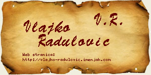 Vlajko Radulović vizit kartica
